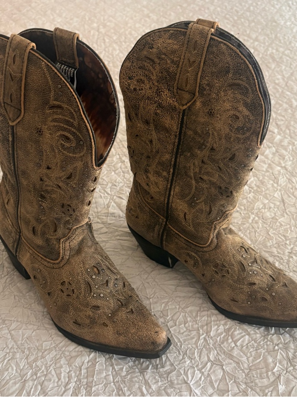 Laredo Cowboy Boots Women's10W ( Fits more like regular ) Distressed Western